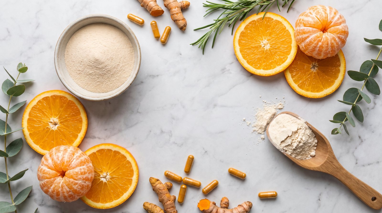 Licensed peptide alternatives for recovery: collagen powder, oranges for vitamin C, turmeric and protein