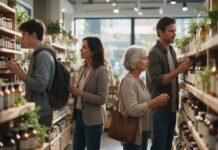 Pycnogenol® and the New Brain-Health Shopper: What the Research Shows at Every Life Stage A university student, a professional woman, a retired woman and a father browsing the supplement shelves of a Canadian natural health store