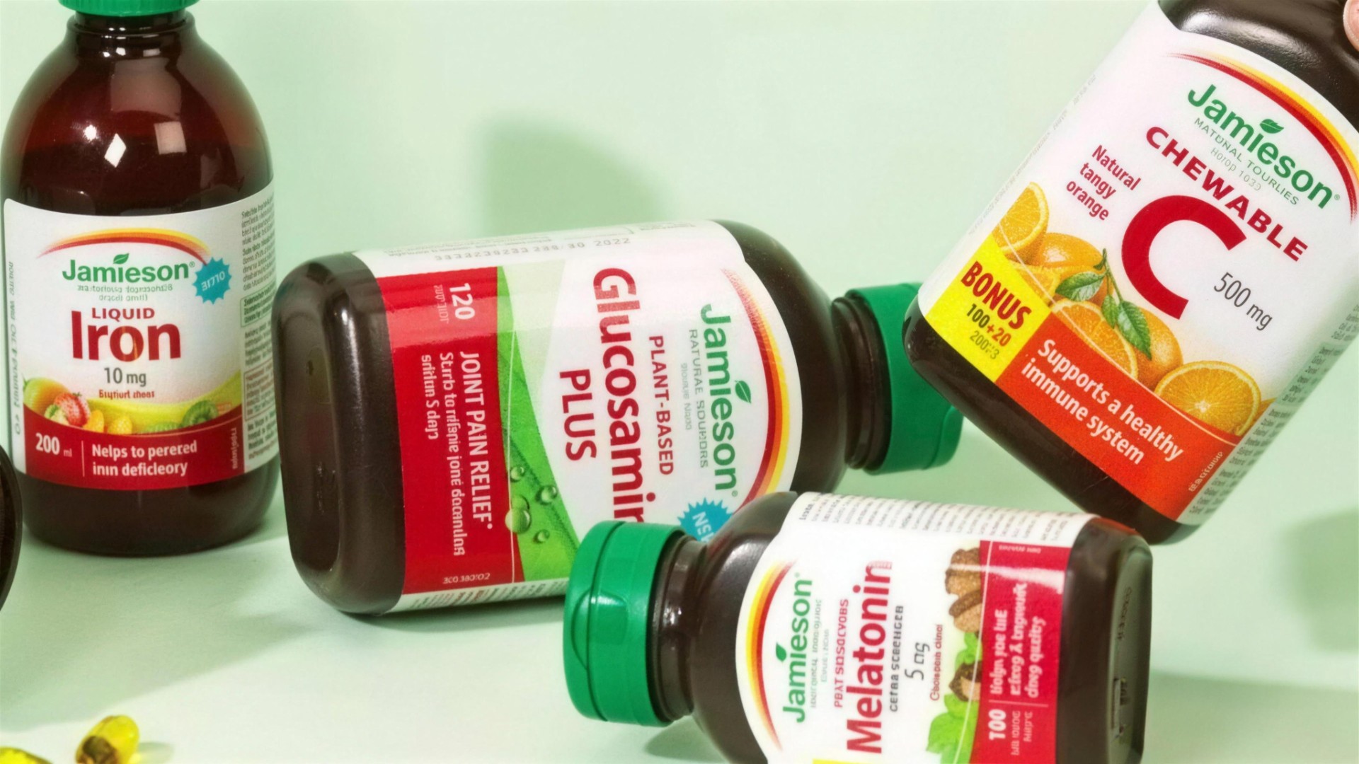 Jamieson vitamins and supplements including Iron, Glucosamine Plus and Chewable C, products now headed for Kirin ownership